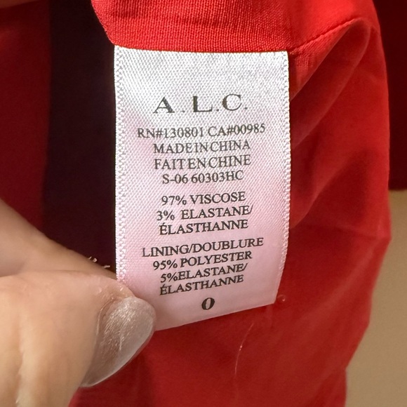 A.L.C. Eve Scalloped Edge Valentine’s Day Romantic Red Bell Sleeve Mini Dress - Picture 11 of 12